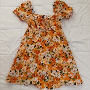 Floral Orange Dress